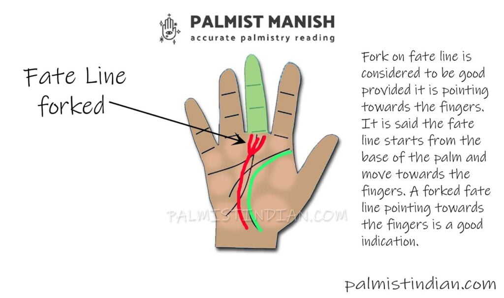 forked fate line palmistry